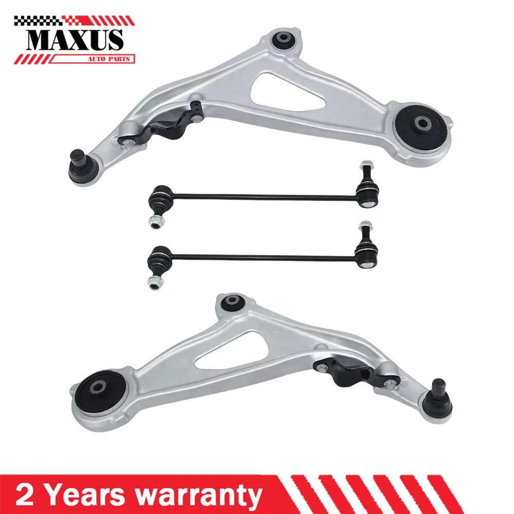 4pcs Kit Front Control Arm w/ Ball Joint and Sway Bar Link Kit Fit Nissan Pathfinder 2013-2019 54668-3JA0C 54501-3JA0D