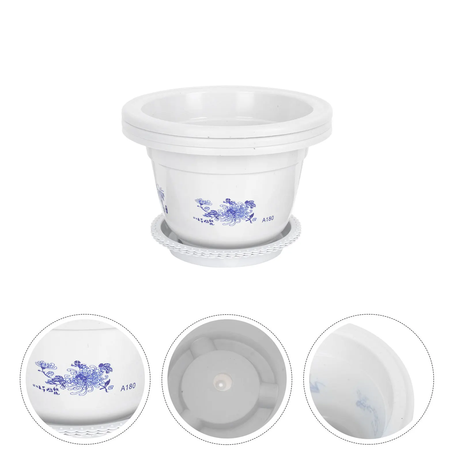 

3 шт. пластиковый цветочный горшок круглый контейнер для зеленых растений балкон кашпо для хранения суккулентов легкий прочный для использования в помещении и на открытом воздухе