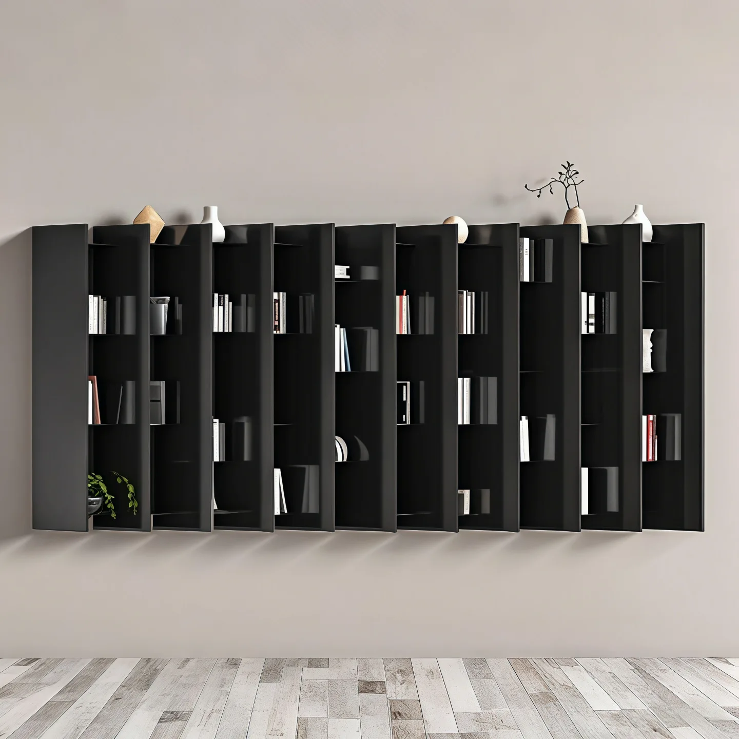 Bookshelf Bookcase Creative Art Background Wall Shelf Decorative Shelf