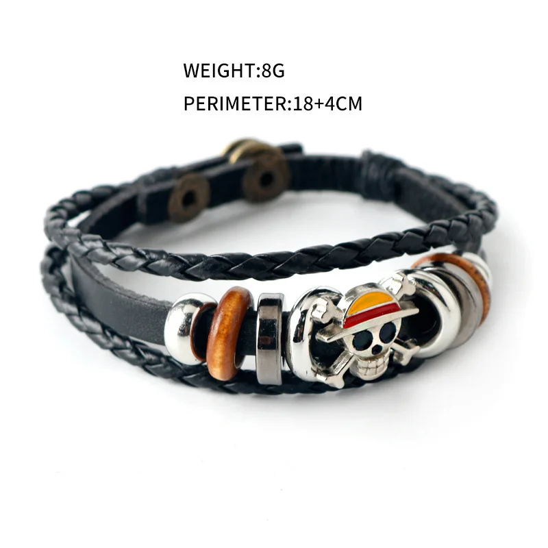 One Piece Portgas D. Ace Monkey D. Luffy Fashion Personality Bracelet Creative Multi-Layer Woven Wristband Valentine's Day Gift view 2