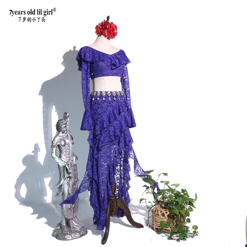 Tribal Belly Dance Practice Performance Dress Korean Lace Suit Brand Design multiple colors CBB109