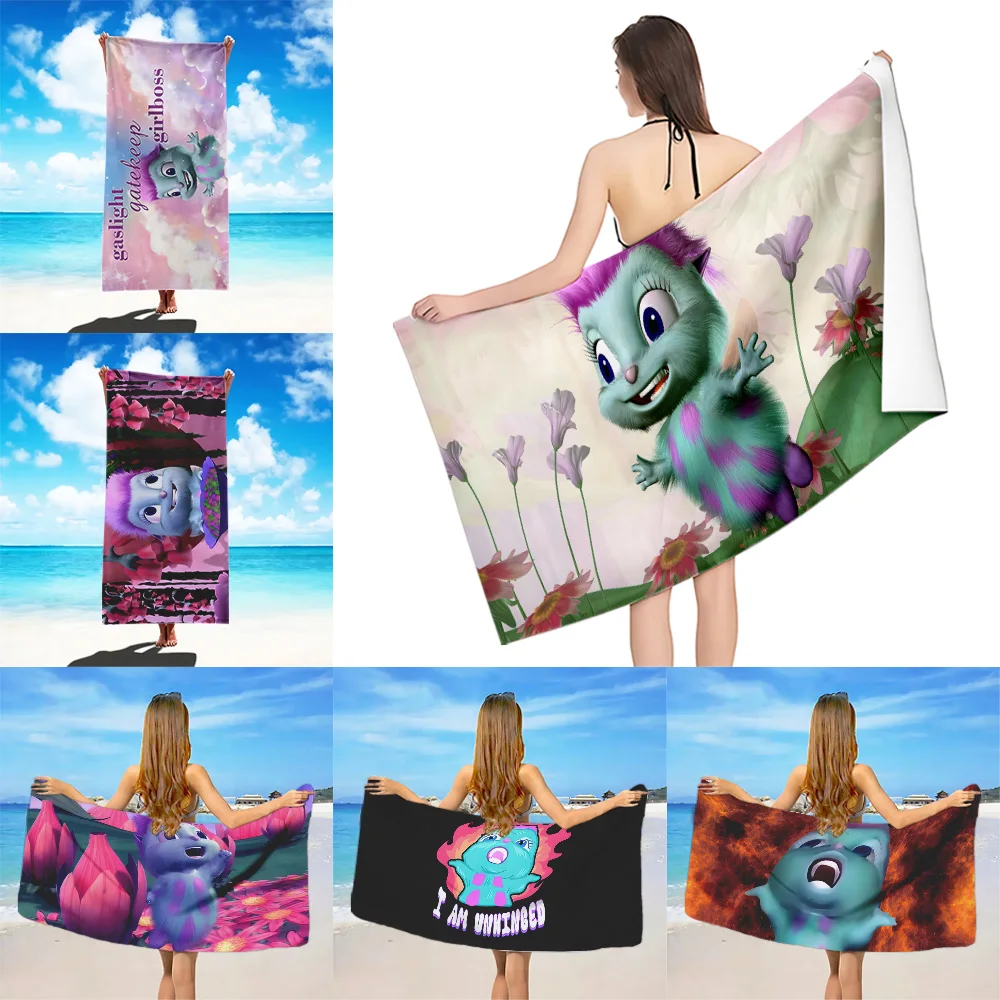 Beach Towel Microfiber Sand Free Quick Dry Soft Sandproof Pool Towels Gift for Cartoon Funny Bibble Meme Women Travel Shower