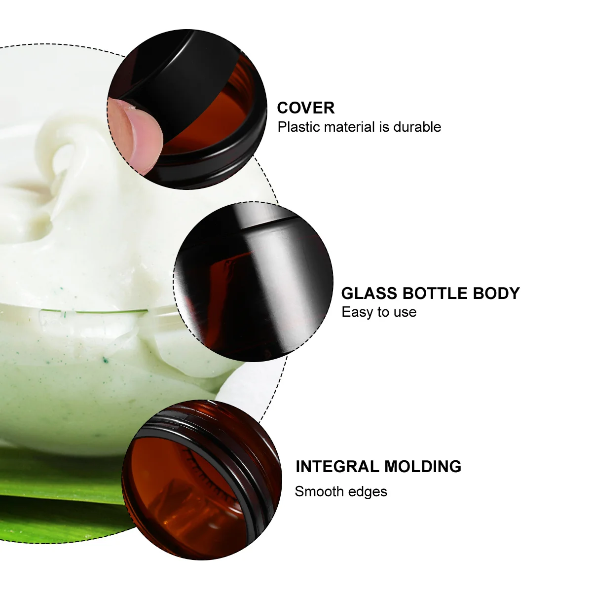 

6Pcs Skin Care Cream Glass Jars Travel Sub-Packing Bottles Airtight Small Storage Containers Glass Bottles