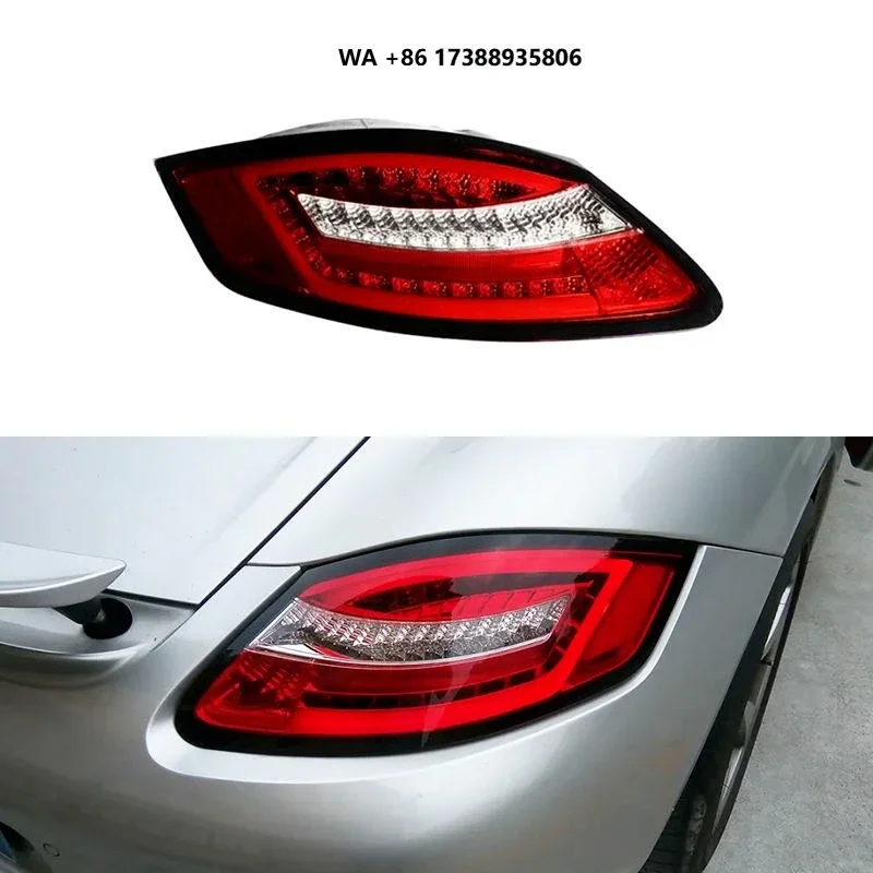 Red Lens Full LED Rear Tail Light Assembly for Por-sche 987 Cay-man 2004-2008 Brake Reverse Turn Signal Upgrade Lamp