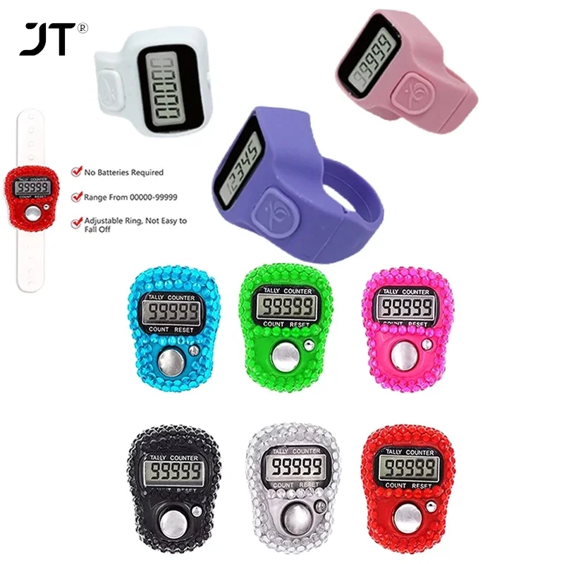 Contador de dedo portátil brújula 5 LED Digital electrónico AR1 Tally Clicker pantalla Digital reiniciable anillo contador