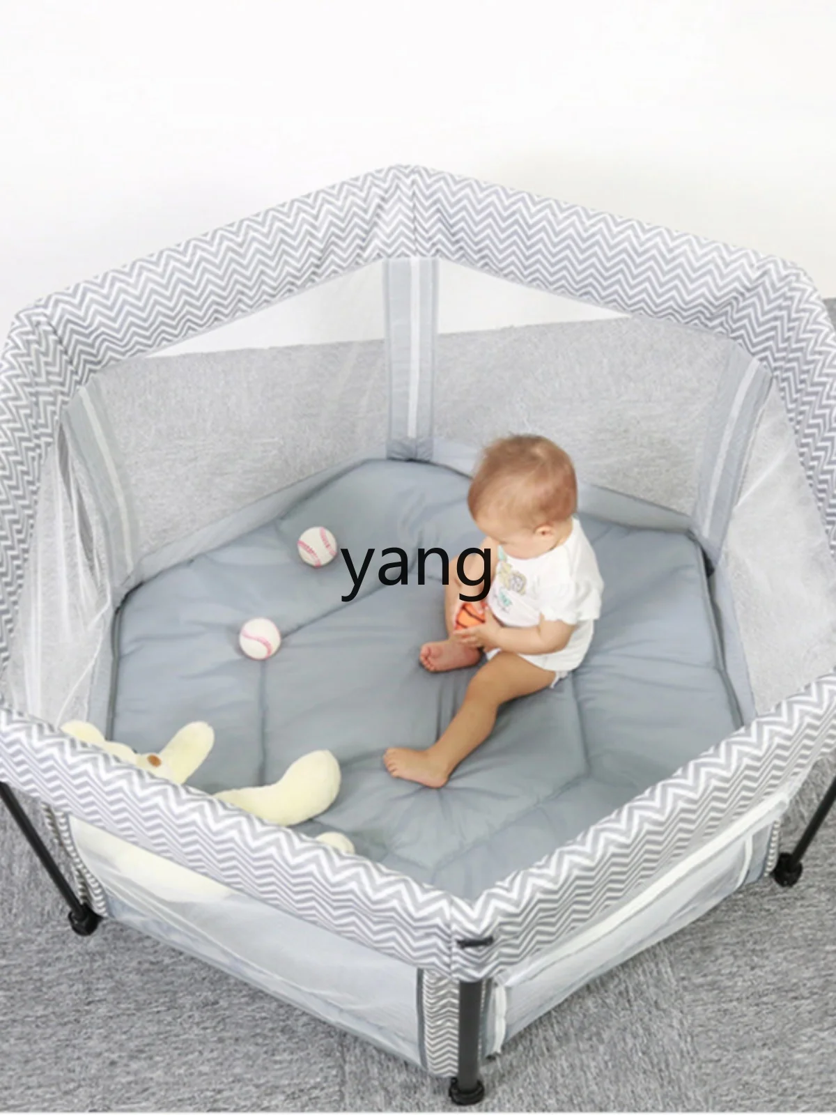 L'm'm-cama de juego Hexagonal plegable, cuna portátil para bebés, protección contra caídas, barandilla de cama