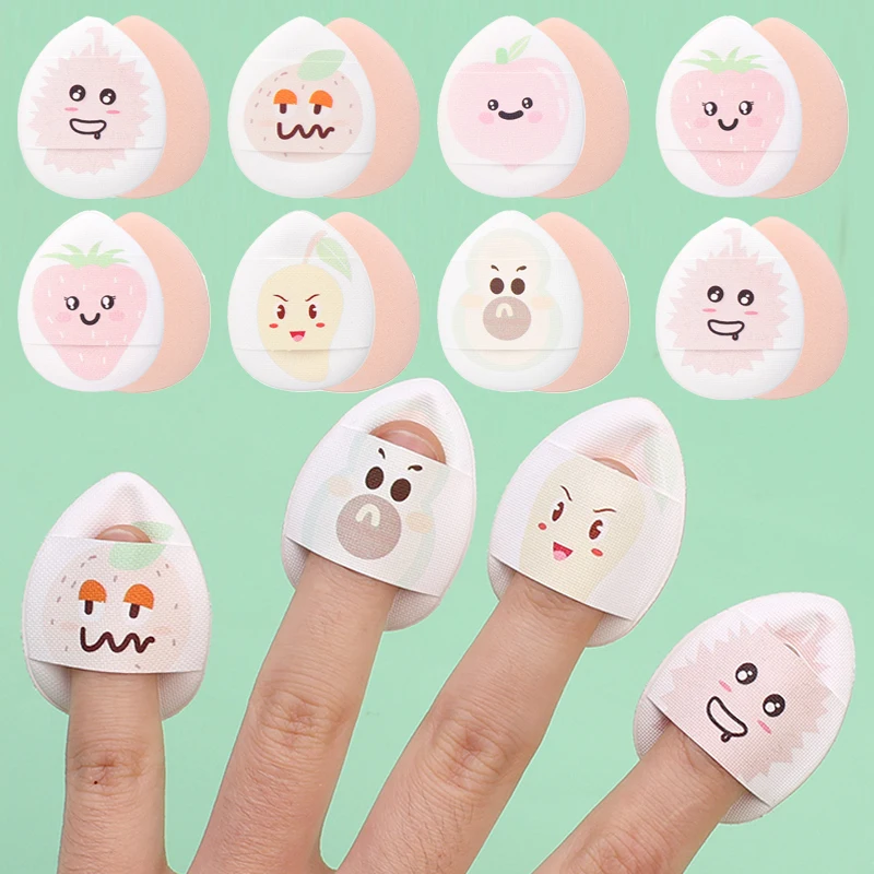 5/10PCS Cartoon Finger Makeup Puff Foundation Concealer Mini Cosmetic Puff Eyes Contouring Detail Powder Puff Beauty Makeup Tool