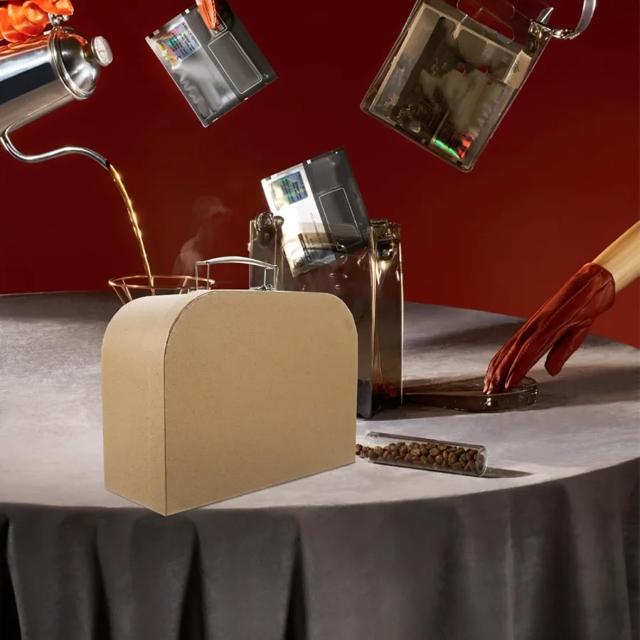 Cajas de maletas de cartón Maletas de papel: cajas de almacenamiento de cartón Drative con asas Maleta vintage Caja de embalaje Dr para Hom