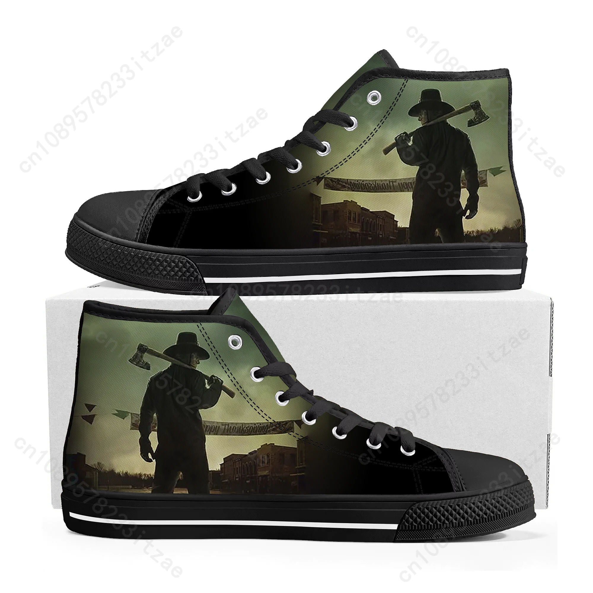 

Thanksgiving Movie Horror High Top High Quality Sneakers Mens Womens Teenager Canvas Sneaker Casual Custom Made Shoes Customize