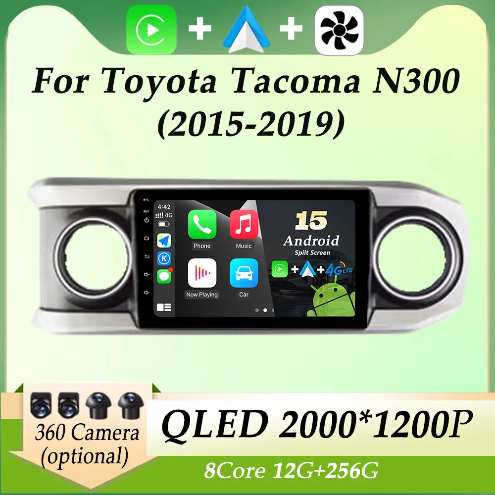 

DSP Stereo Carplay for Toyota Tacoma N300 2015 - 2019 Car Radio Video Audio Multimedia Player HD Screen GPS Navi Split Screen BT