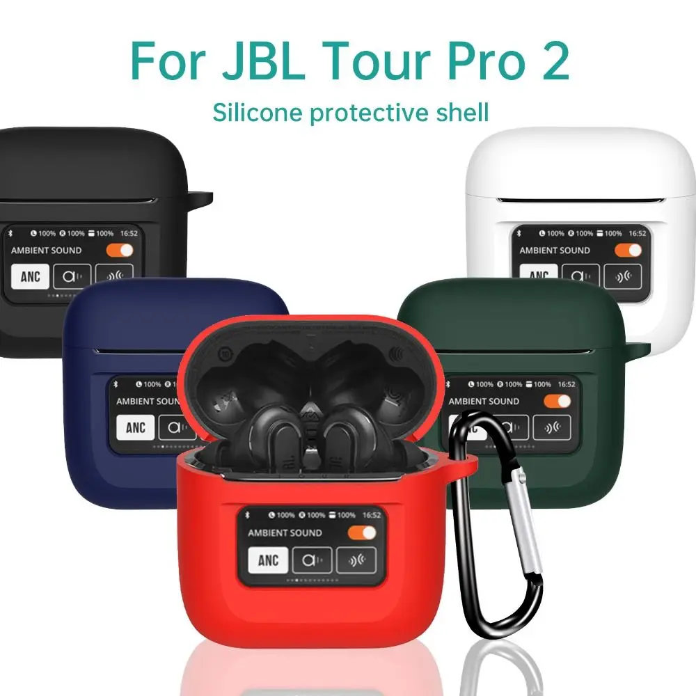 Silicone Wireless Earbuds Case Soft Shockproof Bluetooth Earphone Protector Anti-dust Colorful for JBL Tour Pro 2