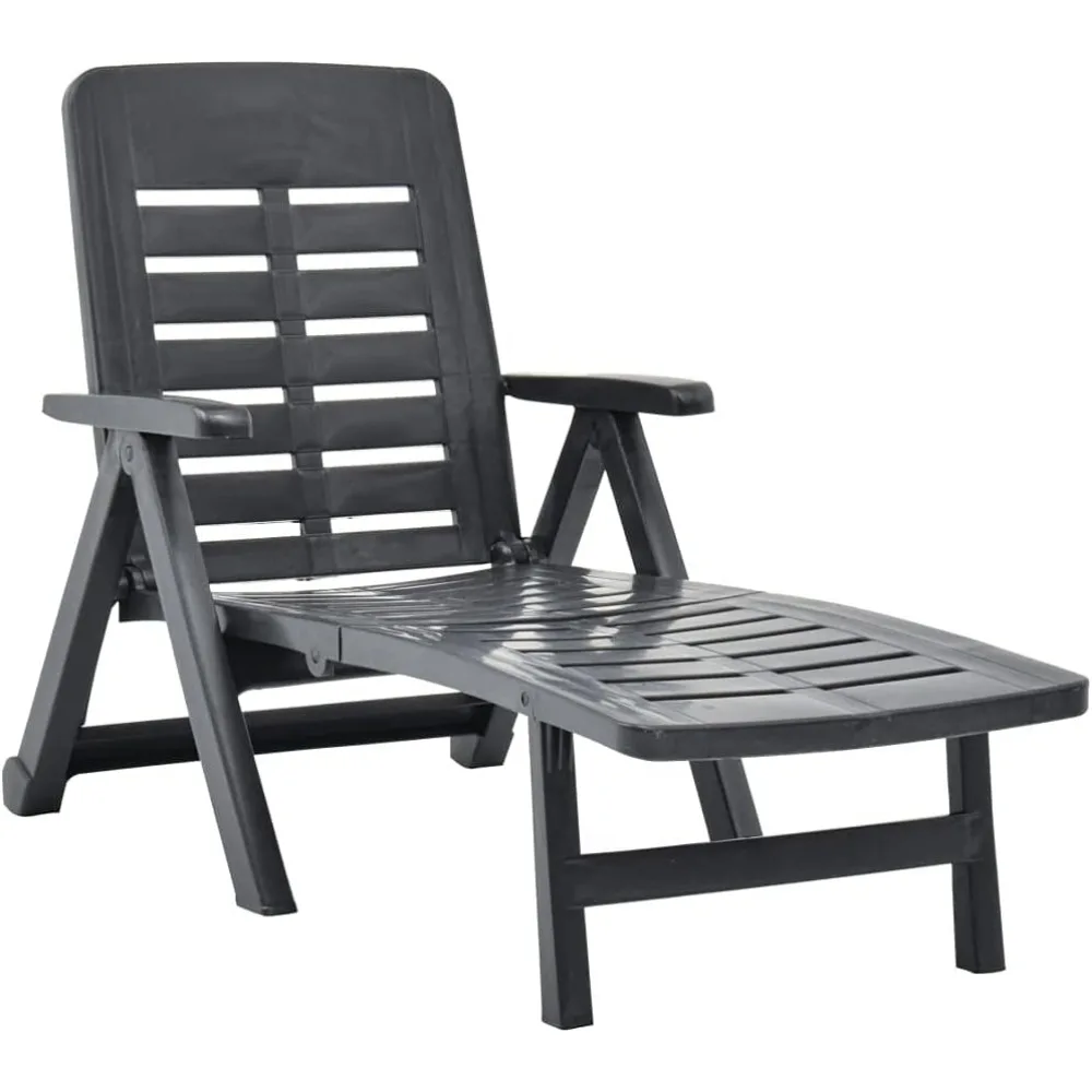 

Anthracite Plastic Folding Sun Lounger – Weather Resistant, Maintenance-Free, Lightweight, Space-Saving Outdoor Furniture