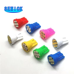 1000pcs DC 12V T10 555 Non polar 8 SMD 1206 3020 194 168 LED Bulbs White Red Blue Green Yellow Wedge pinball machine