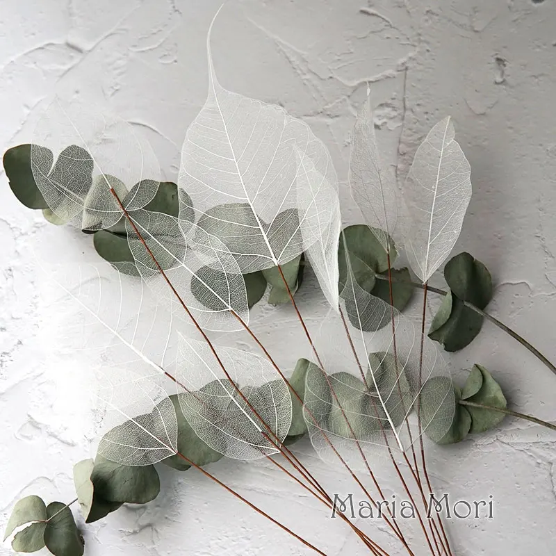 Heimdekoration, Lucency-Blätter, natürliche Blattader, unsterbliche künstliche Blumen, Hochzeit, Tischdekoration, Drahtstiel – Detail 6
