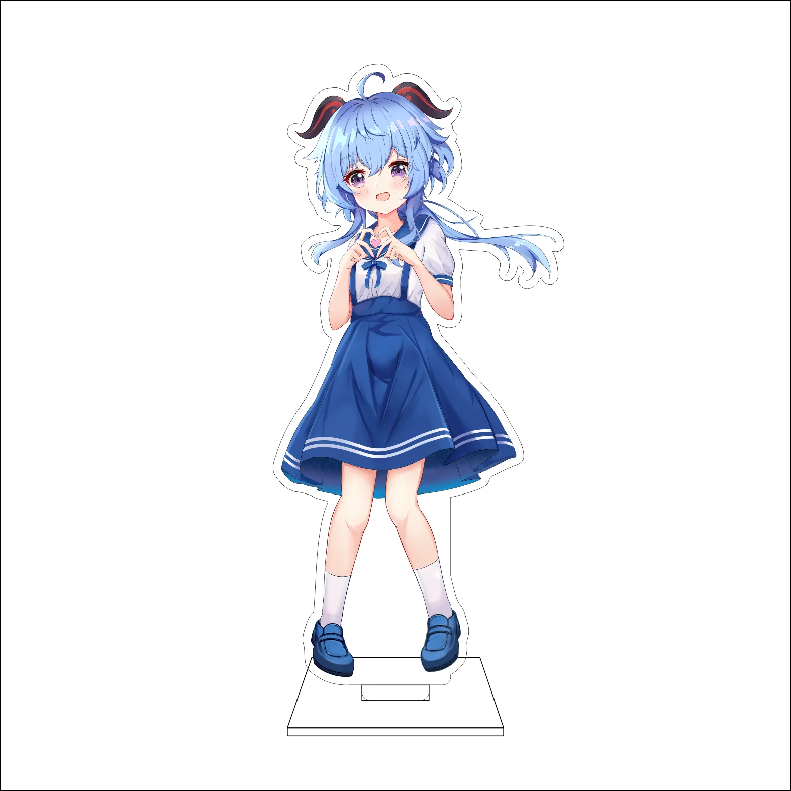16CM Anime Genshin Impact Cosplay Acrylic Figure Stand Plate Ganyu Ornaments Gifts view 4
