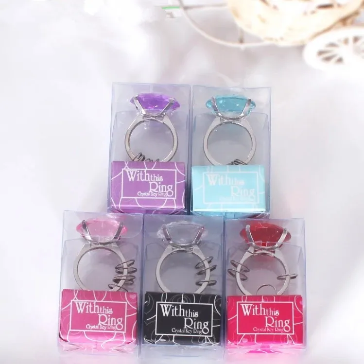 

30PCS Engagement Key Chain Ring Wedding Favors Crystal Keychain Bridal Shower Favor Party Giveaways For Guest