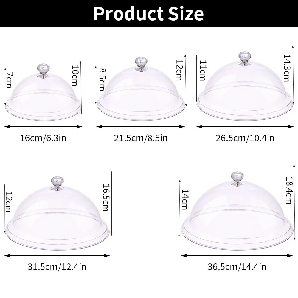 Cake Plate Bread Fruit Display Holder Creative Acrylic Tempered Plastic Food Cover Dust Cover Round Dish Cover  Party Decoration