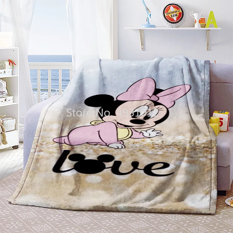 Disney Disney Mickey Minnie Mouse Blanket Cartoon Soft Flannel Thick Blankets Throws Sheet on Bed Crib Baby Girls Boys Kids Gift