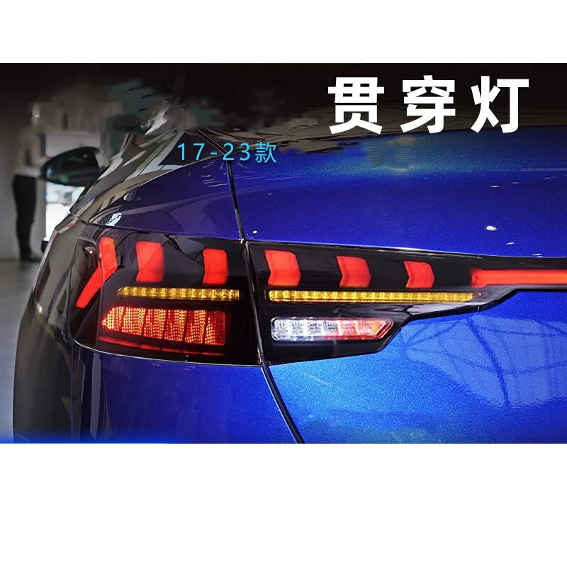 LED Taillight Assembly for Audi A4L 17-23 modified Through lamp Rear Center light Stream Turn Signal Car Accessories