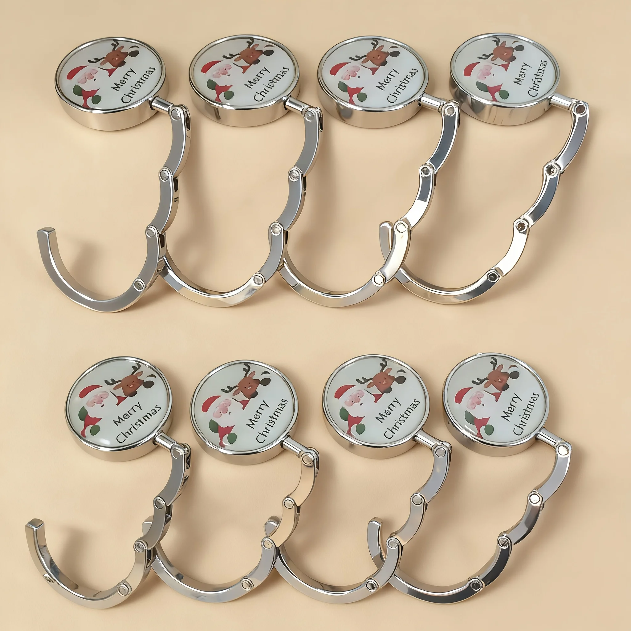 خطافات حقيبة معلقة لعيد الميلاد، متوفرة في مجموعات مكونة من 2، 3، 4، 6، و8، مثالية لهدايا العطلات، مثالية لتنظيم المكاتب