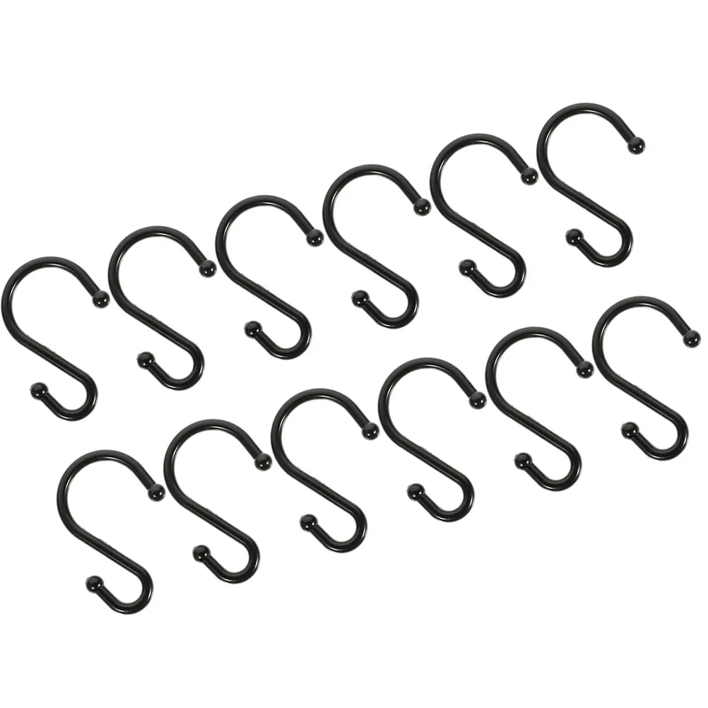 

24Pcs Modern Zinc Alloy S Hooks Shower Curtain Hangers Decorative Metal Bathroom Drapery Hardware Easy to Install Remove