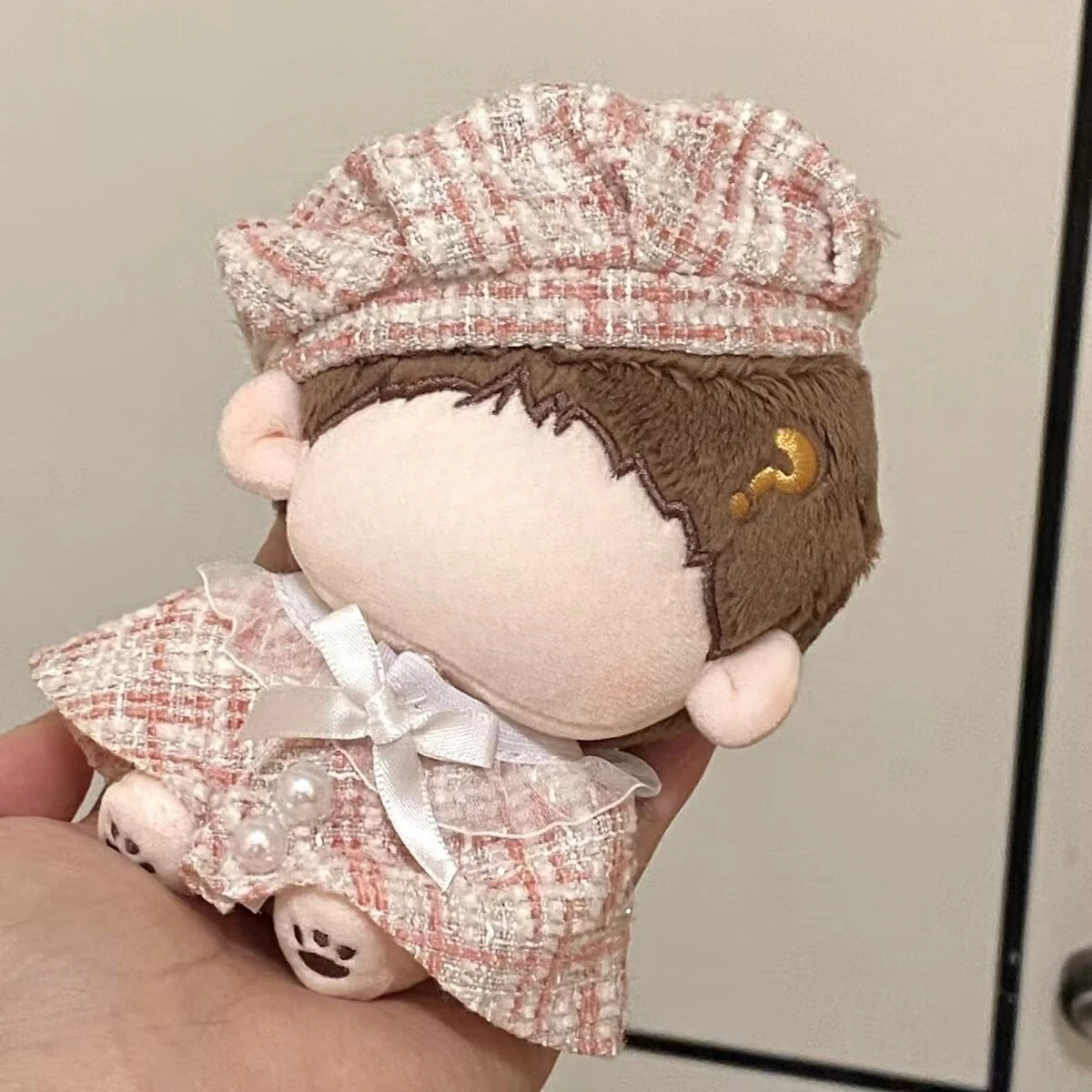 ملابس دمى قطنية 10 سم، تمثال لعبة قطيفة 15 سم، مجموعة ملابس قبعة مخروطية صغيرة على طراز شانيل، أنماط جديدة للرجال والنساء