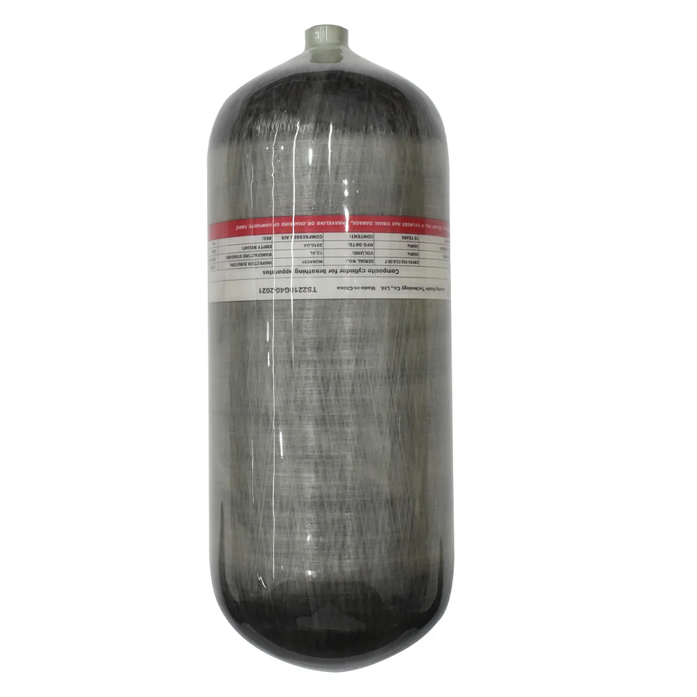 12L Carbon Fiber Cylinder 4500Psi 300Bar 30Mpa High Pressure Tank HPA Tank Diving Bottle Scuba Tank M18*1.5