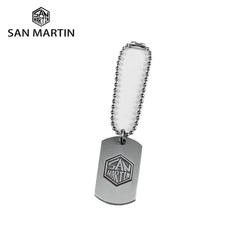 San Martin 2021new Fashion Keychain Necklace Pendant Watch Parts Stainless Steel Metal Tag Brand Peripheral Products