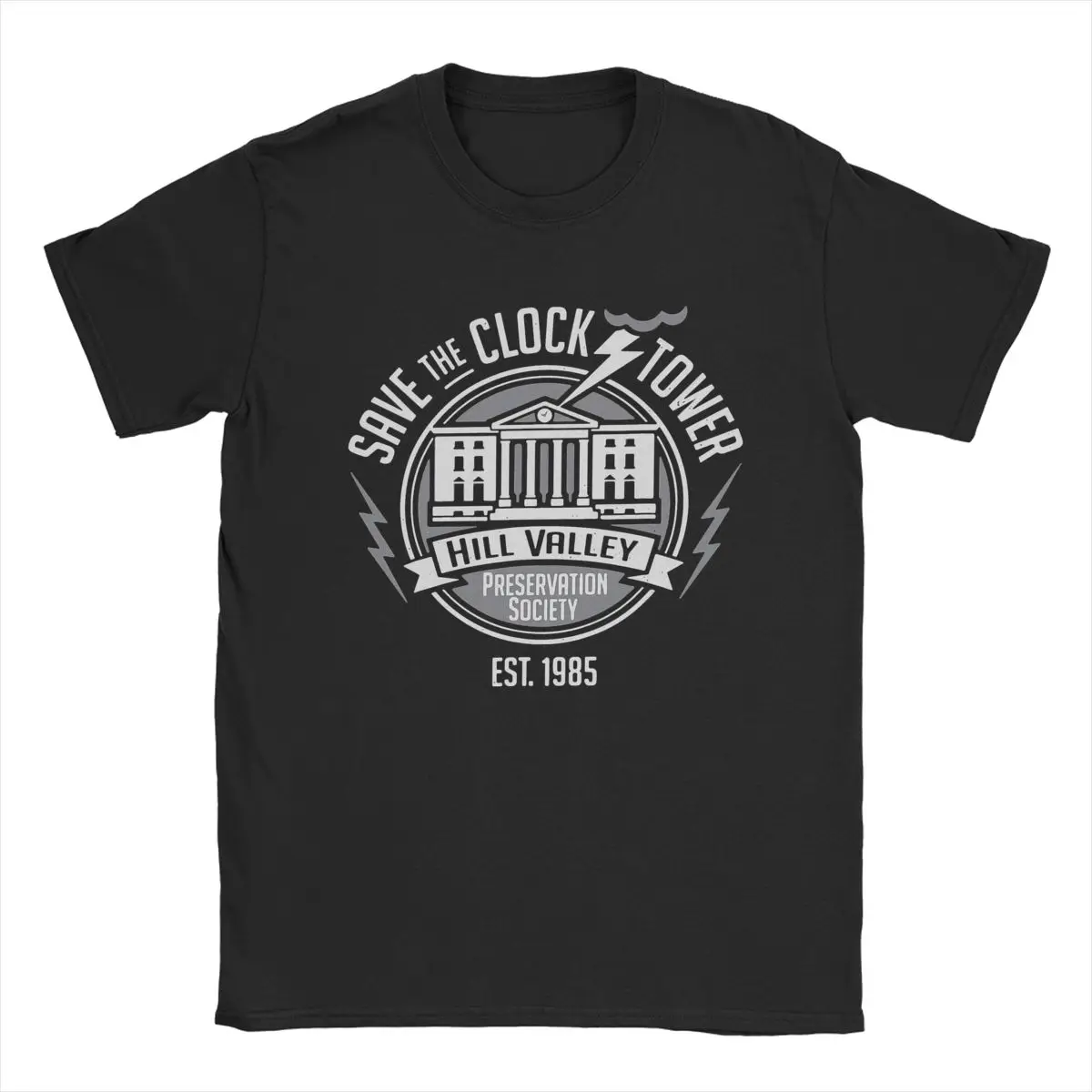 Save The Clock Tower Back To The Future Men T Shirts Funny Tees Short Sleeve Round Neck T-Shirts Pure Cotton Summer Clothes