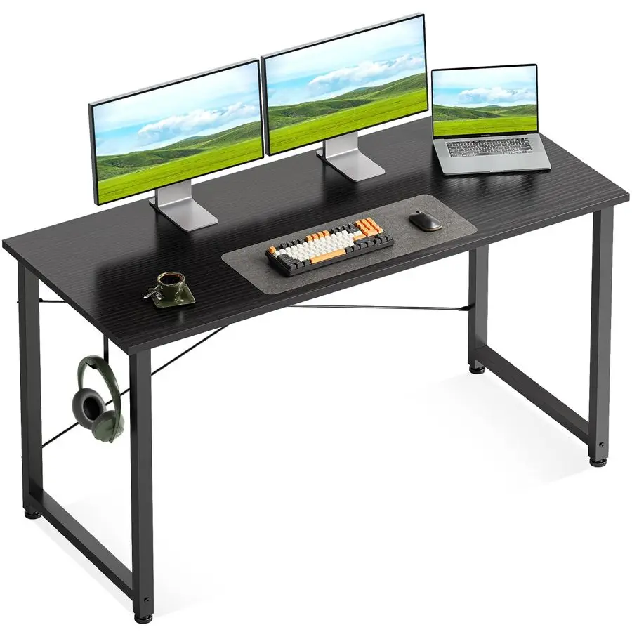 

48 Inch Small Computer Desk for Home Office, Study Writing Table for Small Spaces, Simple Modern Desk with Headphone Hooks, Pure
