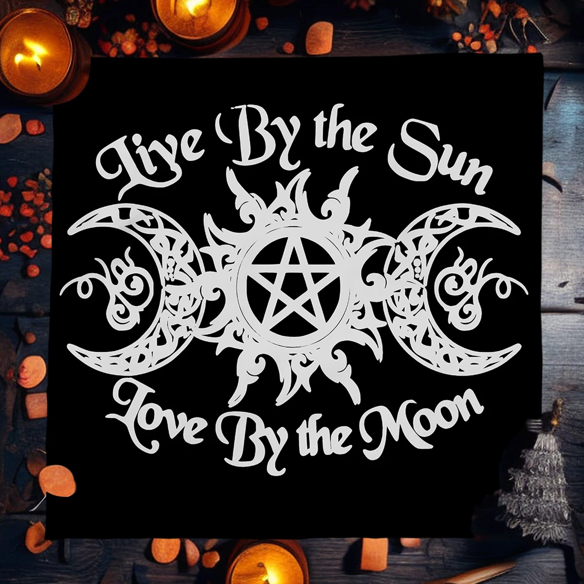 Triple Moon Star Tarot Cards Tablecloth Wicca Altar Cloth Moon Phase Pagan Table Cloth Oracle Card Pad Tarot Mat Home Decor