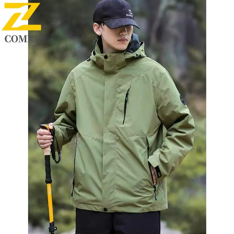 

COMXZ Men's Outerwear Fleece Lined Thickened Outdoor Climbing Jogger Windbreaker Jacket Travel Windproof Waterproof Hooded Coat