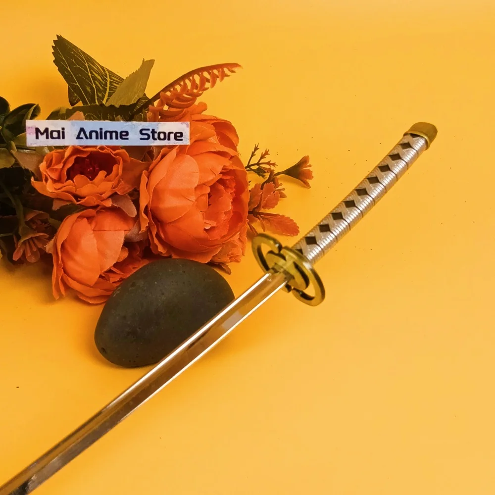 10-calowy miecz Katana Ichimaru Gin, metalowy nóż ninja, ostrze z anime Bleach, katana w naturalnej wielkości, oryginalny szabla samurajska, niedoładowana zabawka, prezent