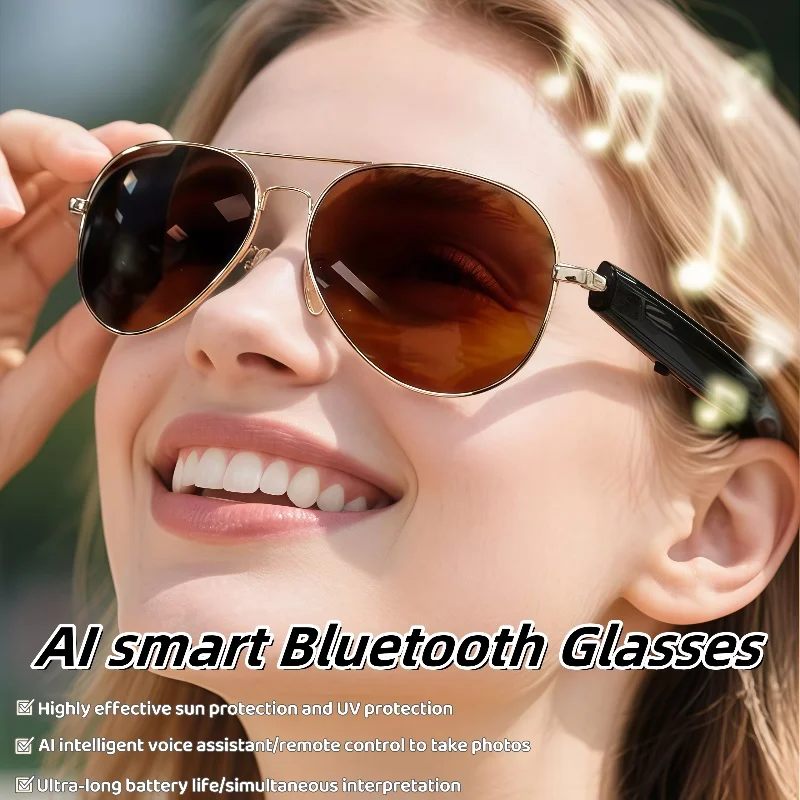

F18 умные очки AI, интеллектуальные очки для перевода, солнцезащитные очки, голосовое дистанционное управление, музыкальные очки, водонепроницаемые очки