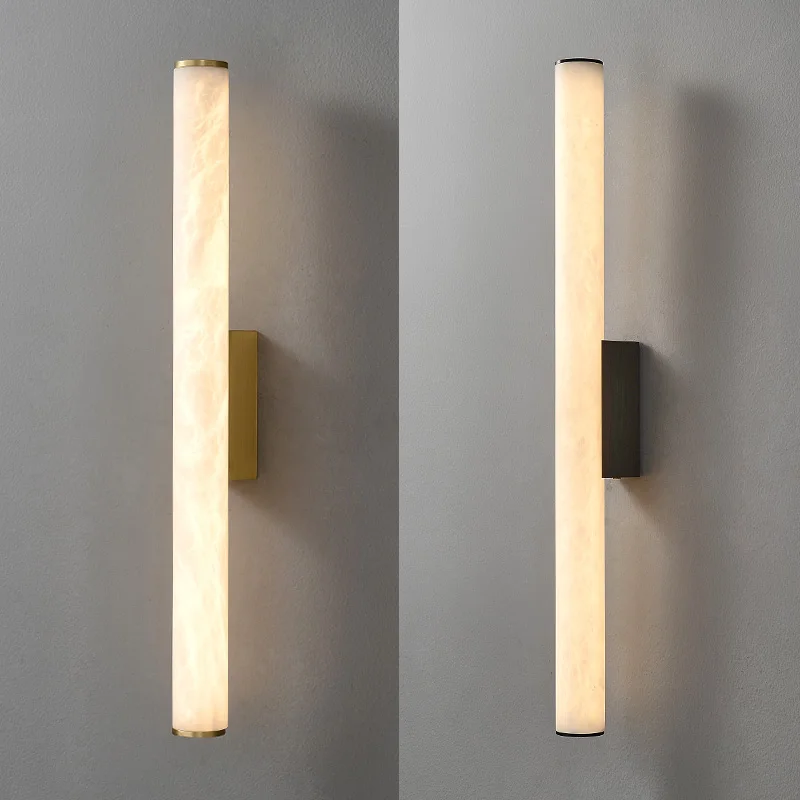 Spanish Marble LED Wall Light Gold Black Copper Luxury Hotel Sconce 25-60cm Sizes for Living Room Bedroom Stairs