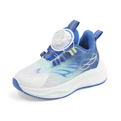 Tenis scarpa da bambino Sneaker Casual per ragazzo scarpa da bambino per ragazza bottoni rotanti scarpa da corsa per ragazza suola morbida scarpa intrecciata in rete