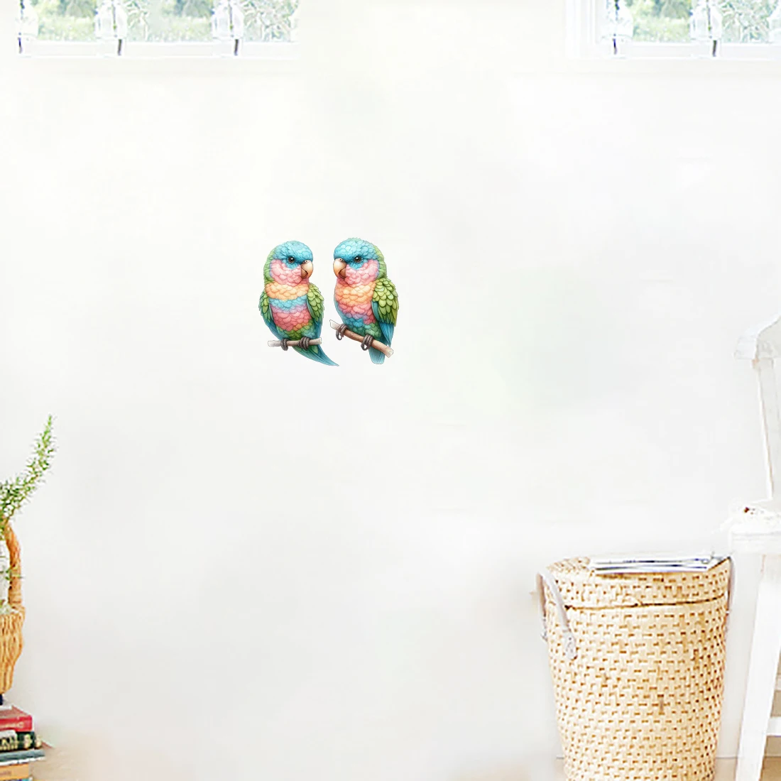 Three Ratels QN63 Beautiful parrot art bird PVC self-adhesive paper for home decoration  personalized car stickers