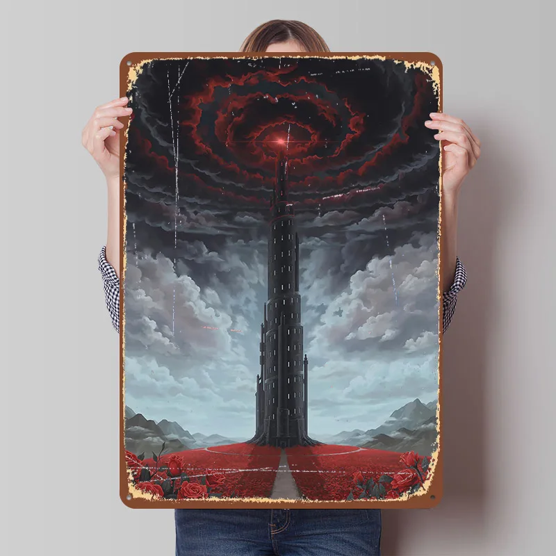 The Dark Tower Metallposter, personalisierte Wandkunst, Retro-Vintage-Blechschilder für Männerhöhle, moderne Heimdekoration, Luxushaus