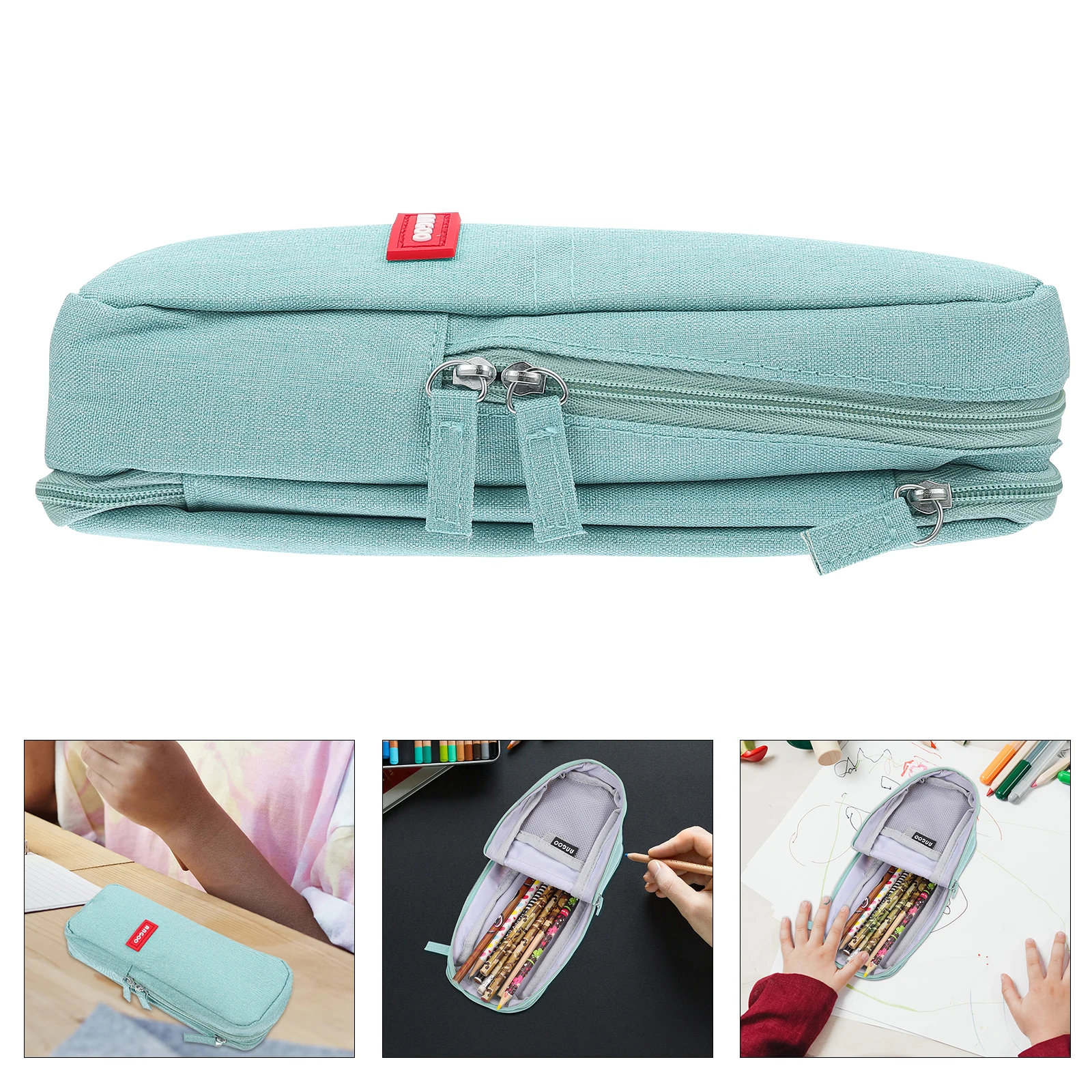 

Multifunctional Pencil Case Organizer Students Bag Big Capacity Large-capacity Storage Pouch Stationery Fold