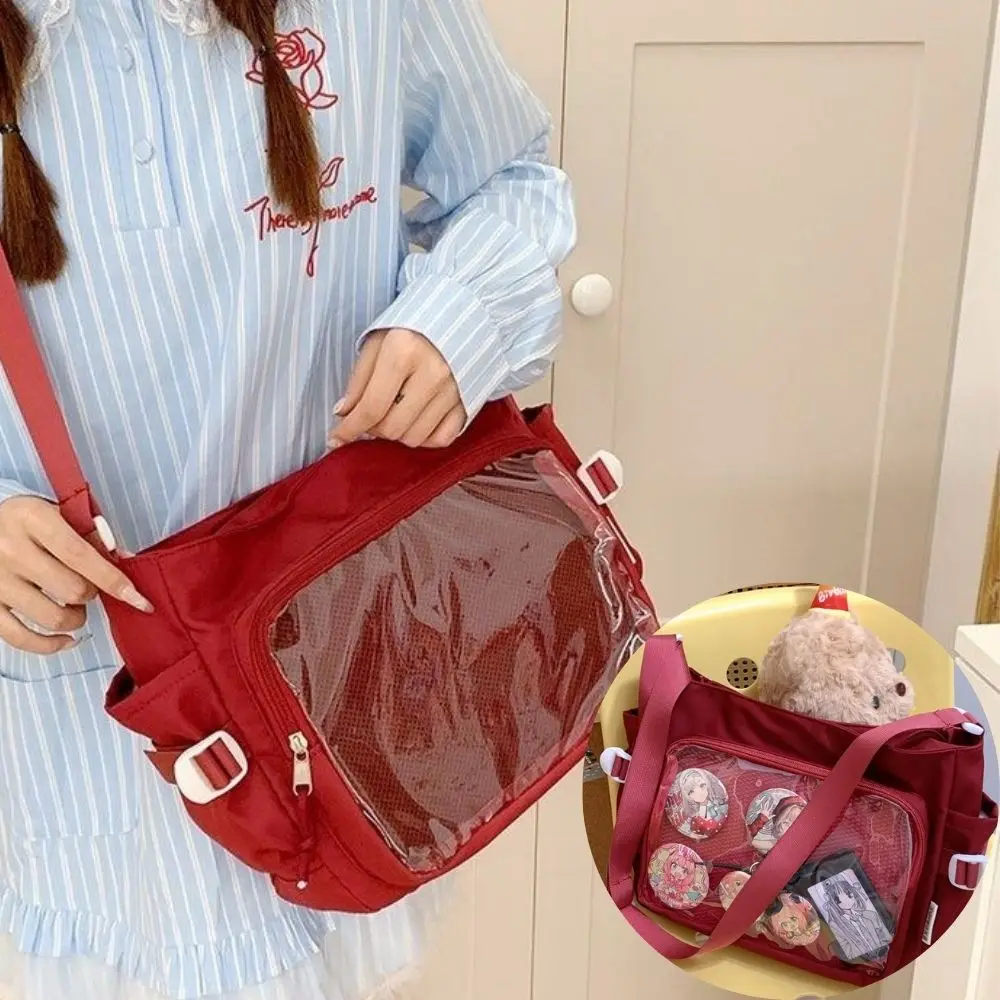 

Женская сумка Ita, мультяшная сумка для книг с прозрачным окном, модная сумка на плечо с регулируемым ремешком, стильная сумка через плечо, модная сумка на плечо