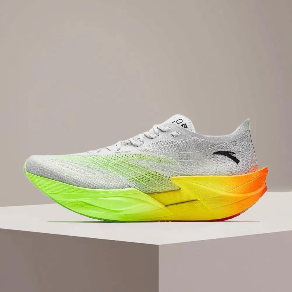 Anta C202 6.0 PRO Men's Comfortable, Stylish, and Versatile Rubber Low-Top Running Shoes, Gray, Green, and Yellow, 112615576R-4