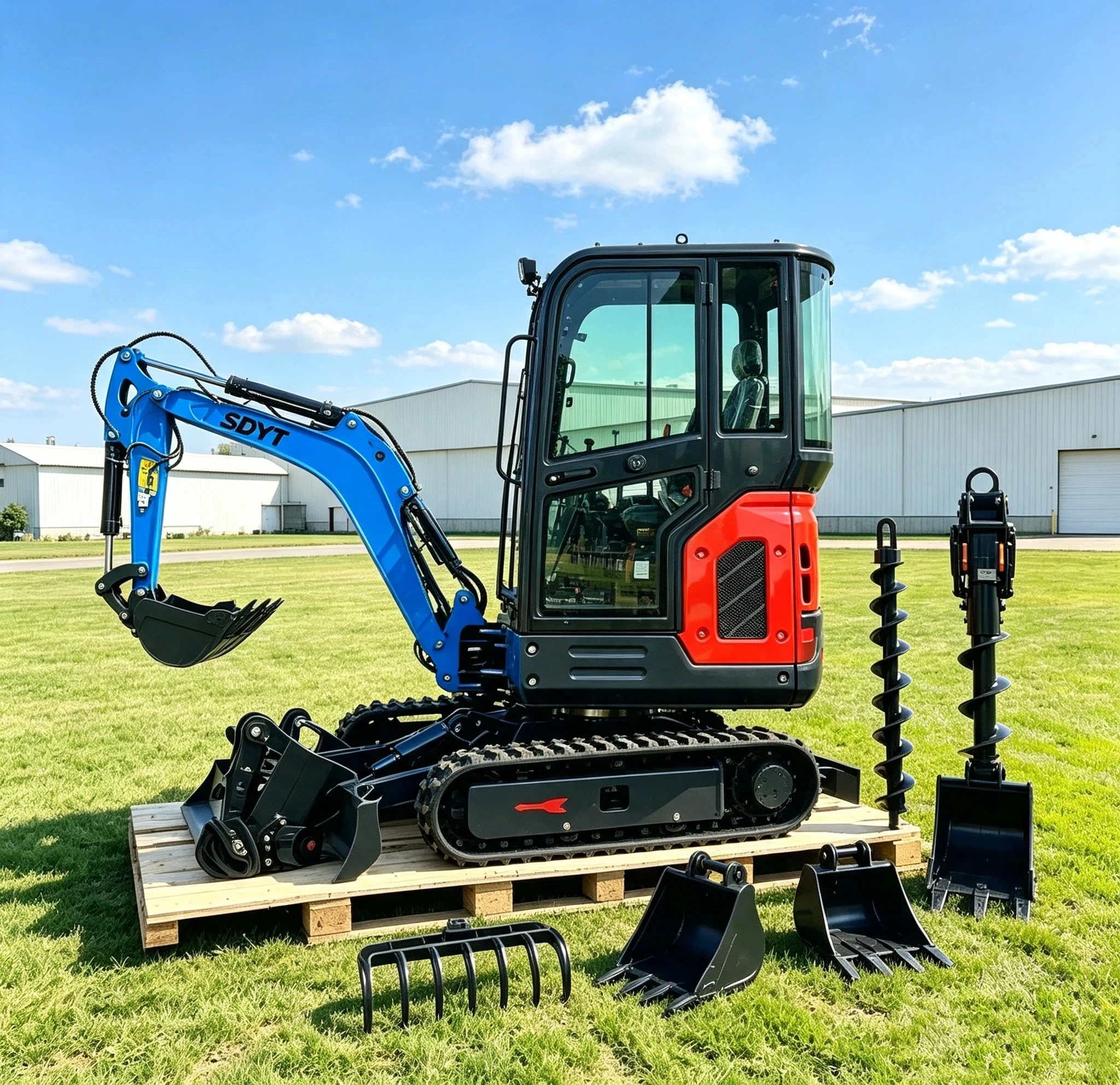 Epa Ce Mini Excavator Crawler Digger Machine Hydraulic Small Excavator With Bucket Auger Hammer For Farm Customized