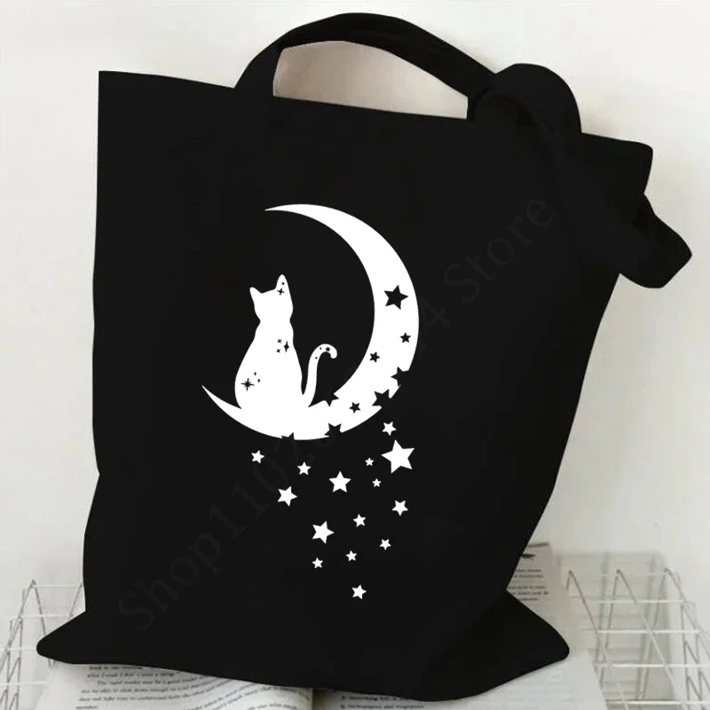 Sac fourre-tout en toile pour femme, chat animal, citations humoristiques, sacs initiés drôles, mode chaton, tendance shopping, sac à main