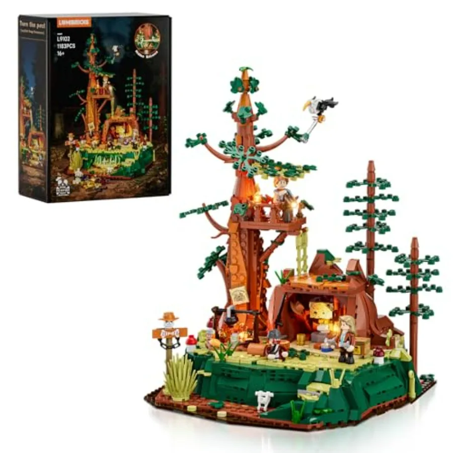 

Набор строительных блоков Western Sequoia Bandit Outpost Lighting Building Bricks, 1183 детали, игрушка для ролевых игр «Убежище бандитов Дикого Запада» в коричневом и красном цветах
