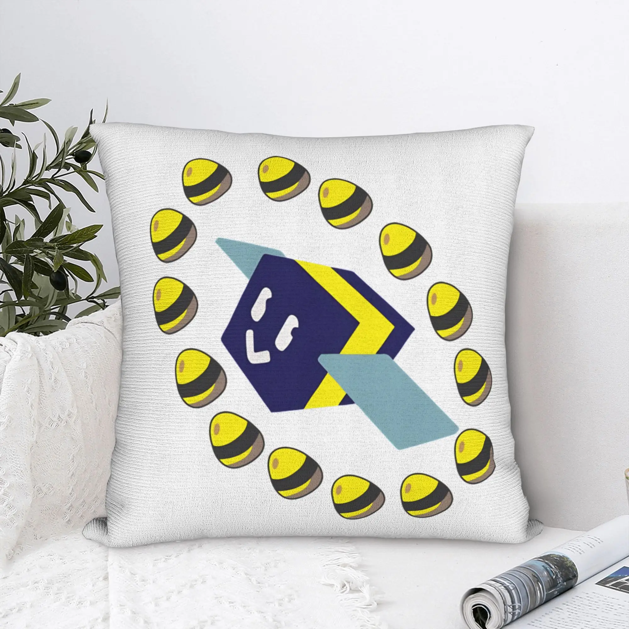 Cute Bee Swarm Simulator                              Square Pillow Case Polyester Cushions for Sofa , Awesome Pillowcase