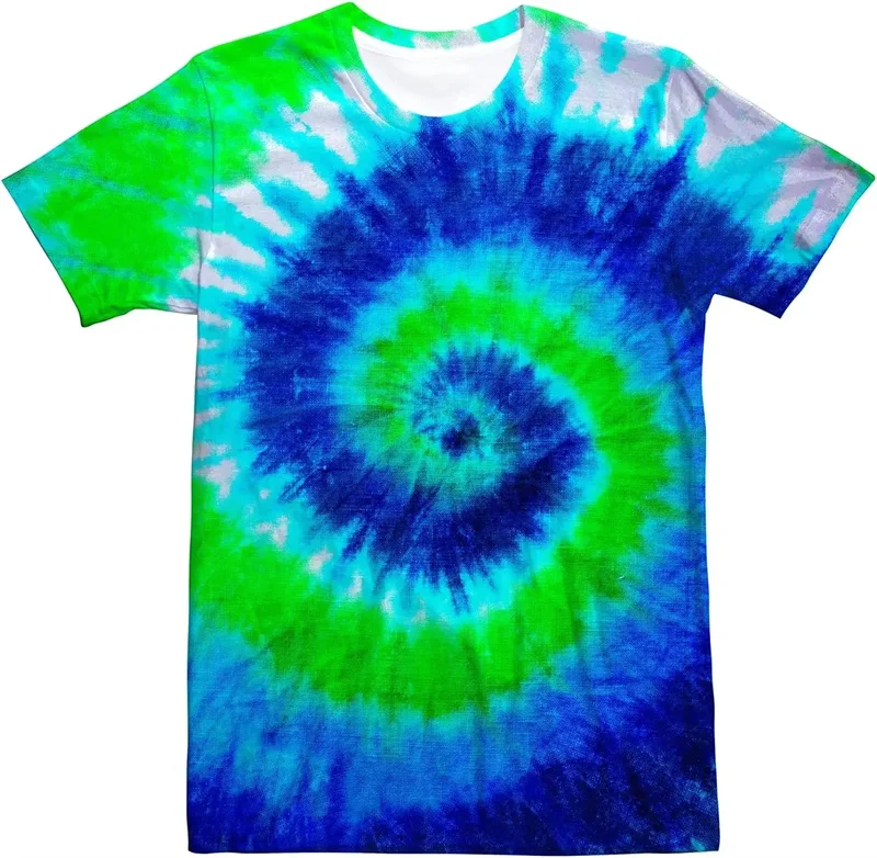 New Gradient Color Tie-dye Pattern Printing 3D T Shirt Men Women Spiral Circle T Unisex Fashion O Neck Casual Kids Top T-shirt