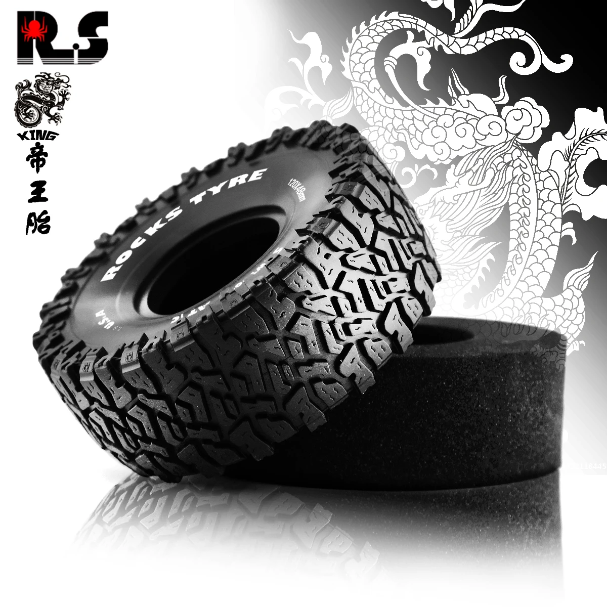 RC 1,9 Гусеничные шины, грязевые шины, диаметр 120 мм для осевого SCX10 90046 AXI03007 Tamiya CC01 Redcat Gen8 RC4WD 1/10 RC Crawler