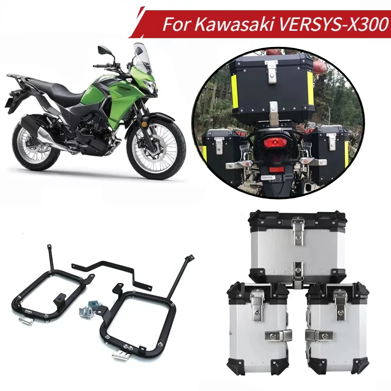 Motorcycle Side Panniers Luggage Case Storage Bag Moto Trunk Rear Tail Top Box Helmet Topcase for Kawasaki VERSYS-X300