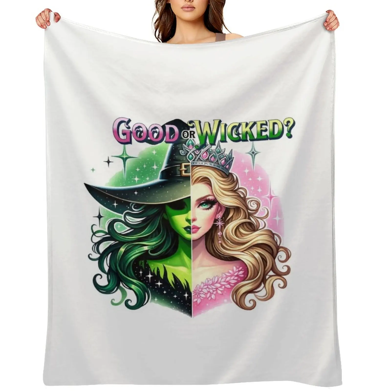

Good or Wicked Glinda Elphaba Throw Blanket Polar Decoratives Weighted Decorative Sofas Blankets