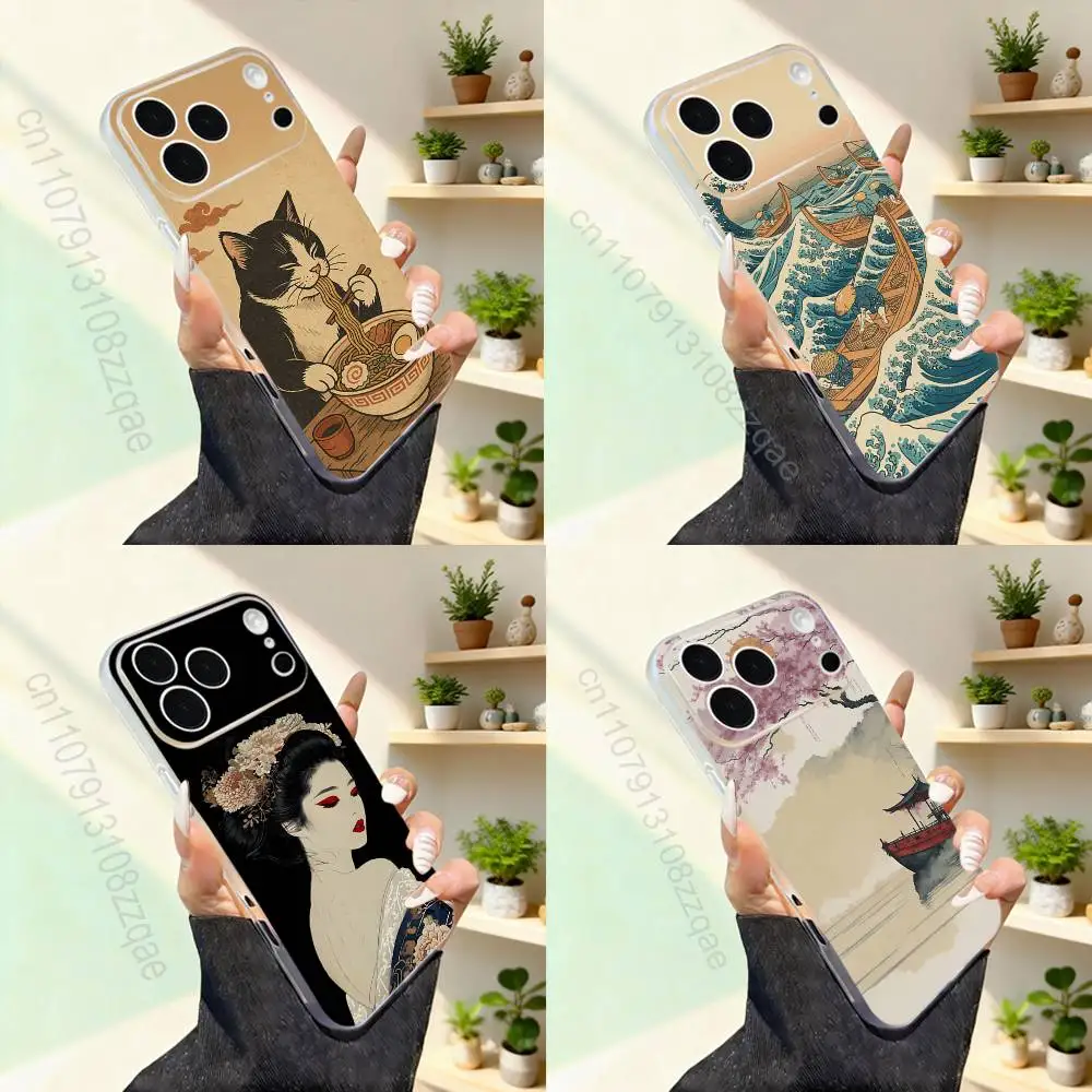 

J-Japan Style Ukiyo-e Cool Phone Case For iPhone 17,16,15,14,13,12,11,Pro,Max,Plus,Mini,SE4,E Magnetic For Magsafe Wireless